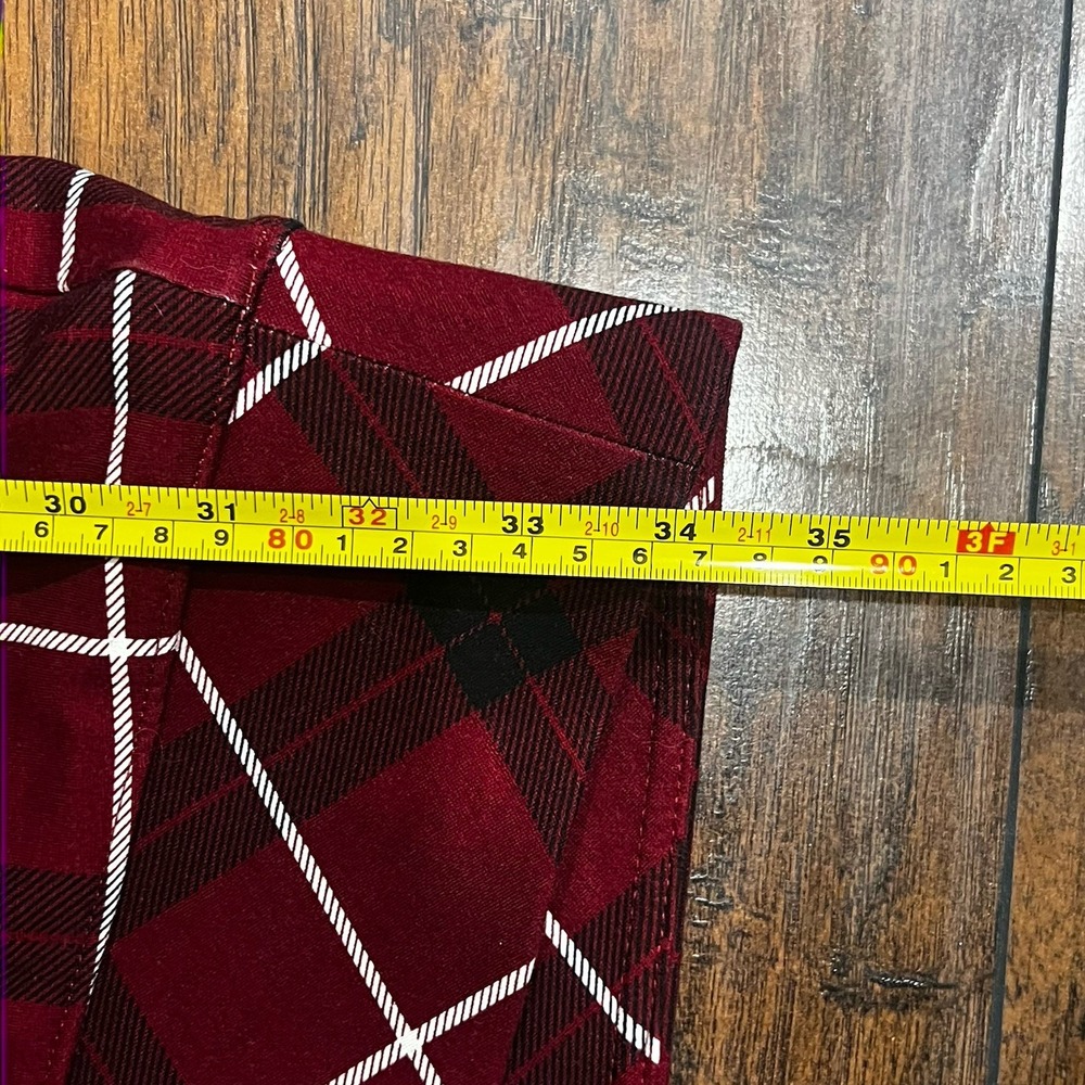 Torrid Pixie Pull On Crop Red Ponte Plaid Legging… - image 5